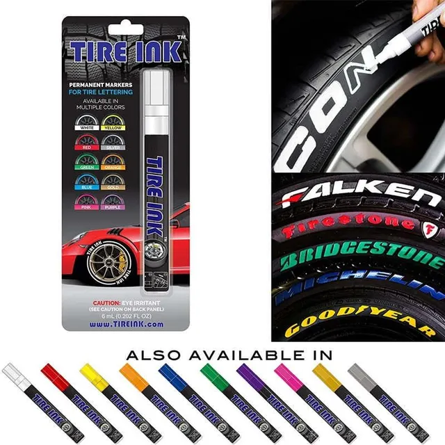 Voděodolný neblednoucí fix na pneumatiky - více barev