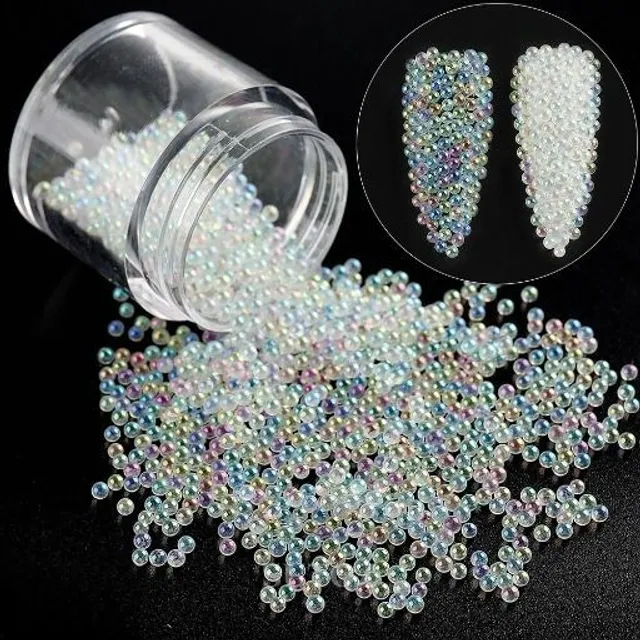 Design decorations for luxurious decorated nails with mini beads - more color variants