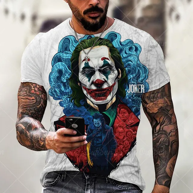 Tricou bărbătesc cu mânecă scurtă și imprimeu - Joker