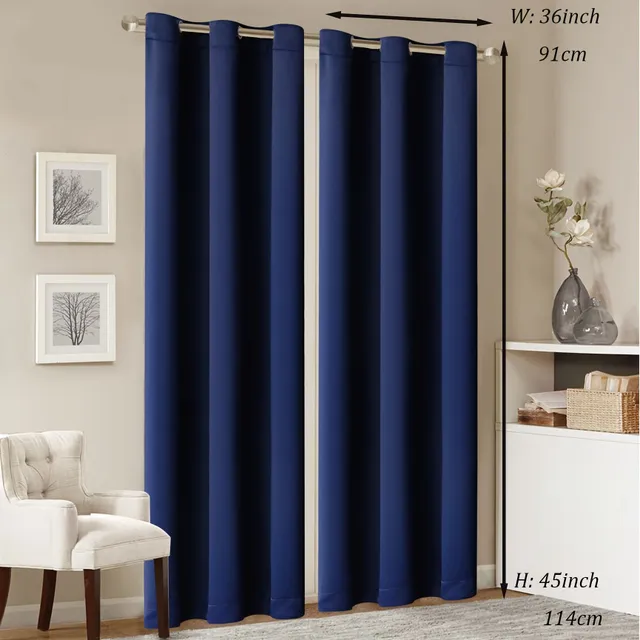 2p Blackout curtains with thermoinsulating top mat with bedroom and living room passes, reducing noise and blocking light - interior decoration