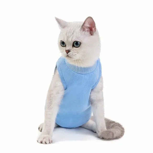 Stylish single colored outfit for cats with back fastening - more colored variants