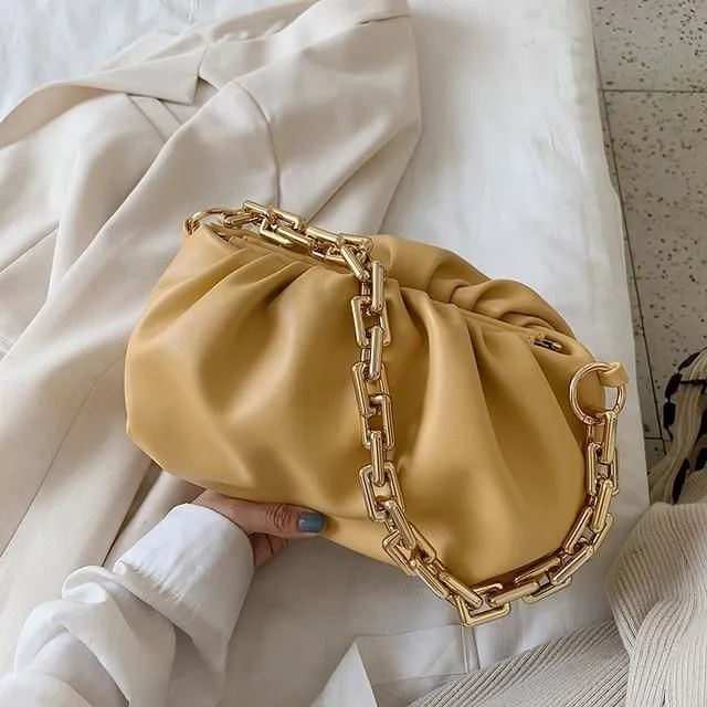 Handbag with gold chain