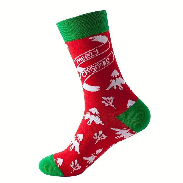 Christmas socks with printing, comfortable and cute socks up to half calves
