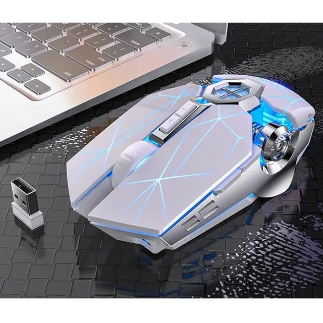 Bezdrátová optická herní myš s LED podsvícením