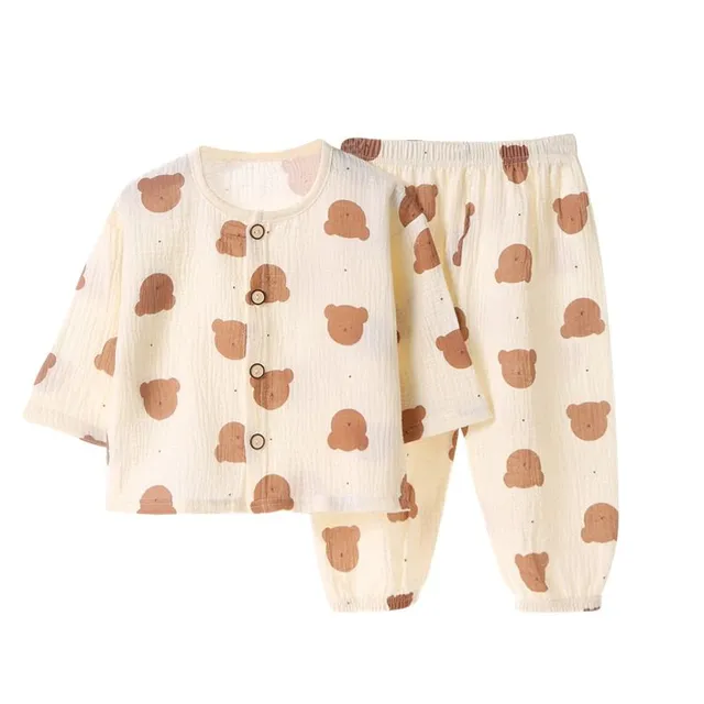 Children's classic cute pajamas with button top - more variants