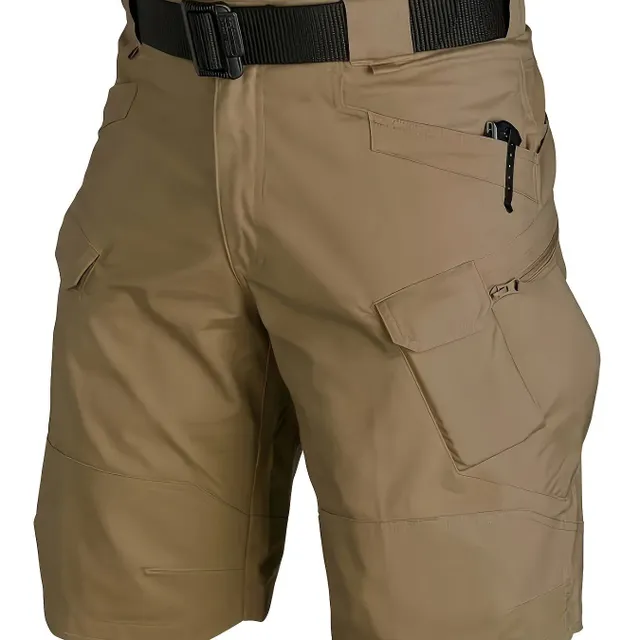 Male multifunctional tactical shorts - waterproof outdoor cargo shorts with pockets, ideal for hiking and trekking