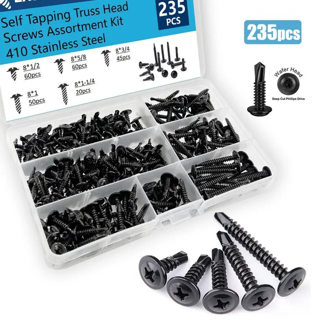 Set of self-cut screws TEK with adjustable head - 8 sizes