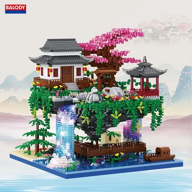 Chiński zestaw architektoniczny 3320 części - Kwiaty wiśni, model