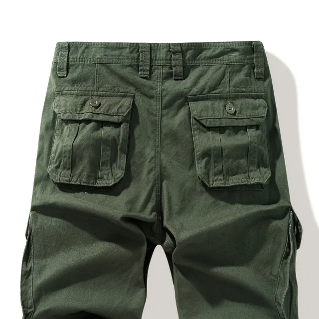 Men's loose cotton shorts with drawstring and button pockets - ideal for summer (belt not included)