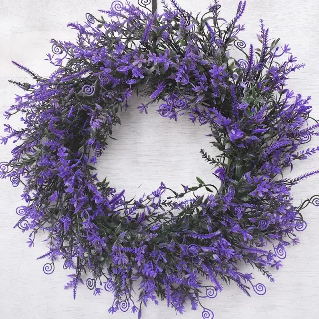Design artificial wreath with lavender - luxury decoration not only by spring days, more variants