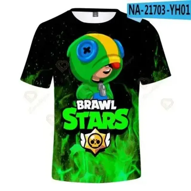 Kids short sleeve shirt with prints of popular Brawl Stars characters