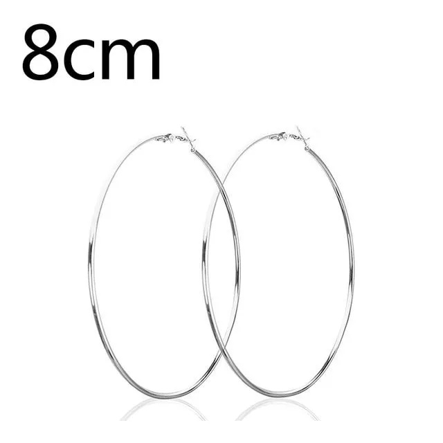 Large hoop earrings - multiple sizes, gold, silver