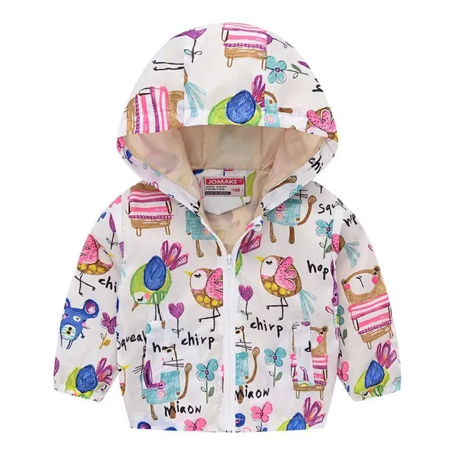 Girls spring and autumn windbreakers with hood