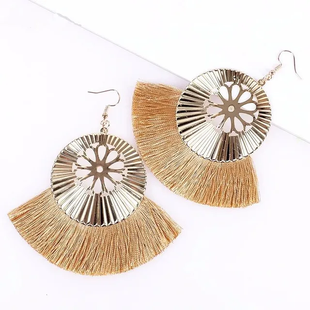 Women's hanger earrings with tassel G580