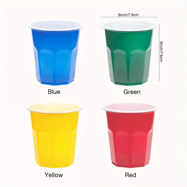 100 buc/Set 200ml Căni de unică folosință, căni din plastic PP, căni colorate pentru copii, căni de ping pong, jucării, decorațiuni pentru petrecere