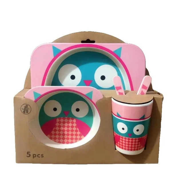 Children's cute plastic dining set