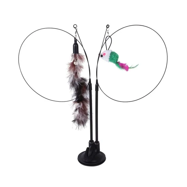 Interactive toy for cats with feathers