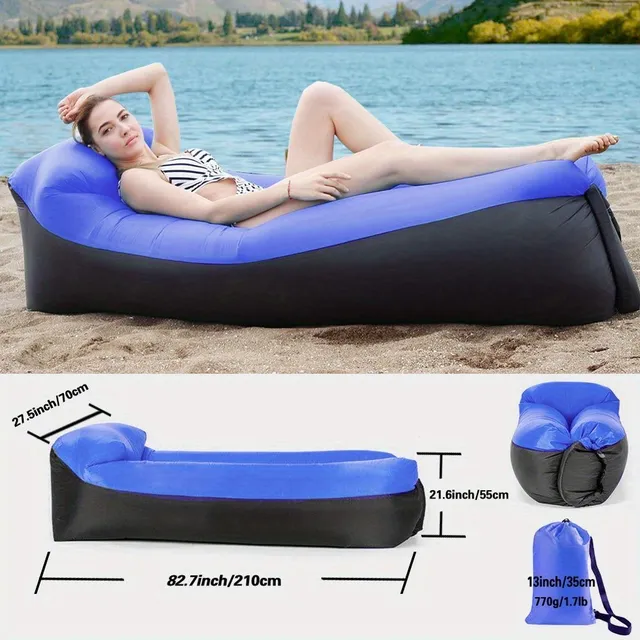 Inflatable waterproof portable deckchair - suitable for garden, beach, camping