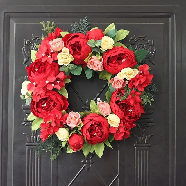 Flower wreath on the door