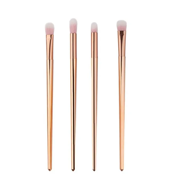 Set of 4 eyeshadow brushes in golden pink