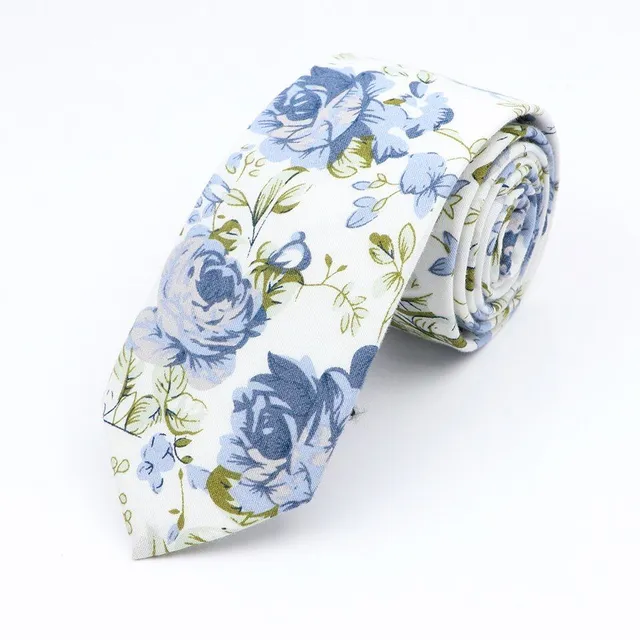 Štýlová unisex kravata s kvetinovým motívom Clive