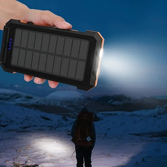 Solar-Powerbank mit USB für unterwegs - Ladeindikator, wiederaufladbar, 0-5 W, Betriebsspannung ≤36 V