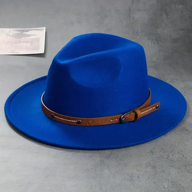 Centură decorativă pentru Pălărie Fedora Unisex monocromă Jazz Casual Pălărie din fetru cald Pălărie de soare Cowboy Western Hat pentru exterior