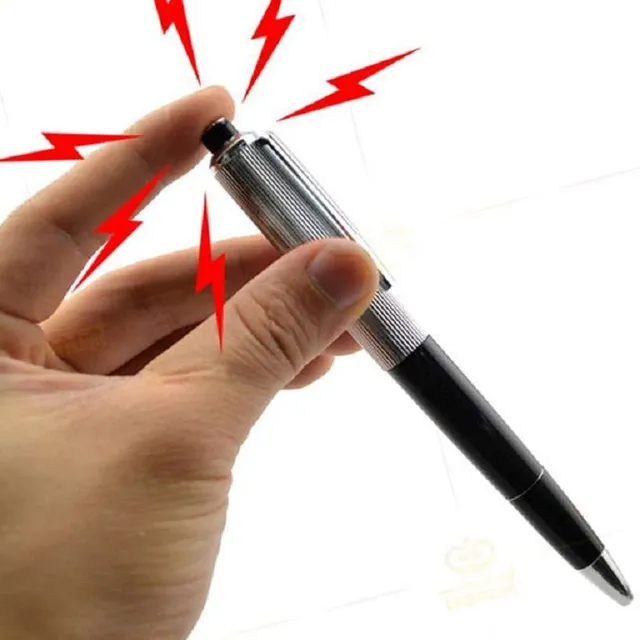 Ball pen with electric shock