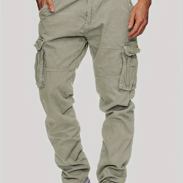 Men's cargo pants made of solid cotton with multiple pockets for every wear, to work and outdoors