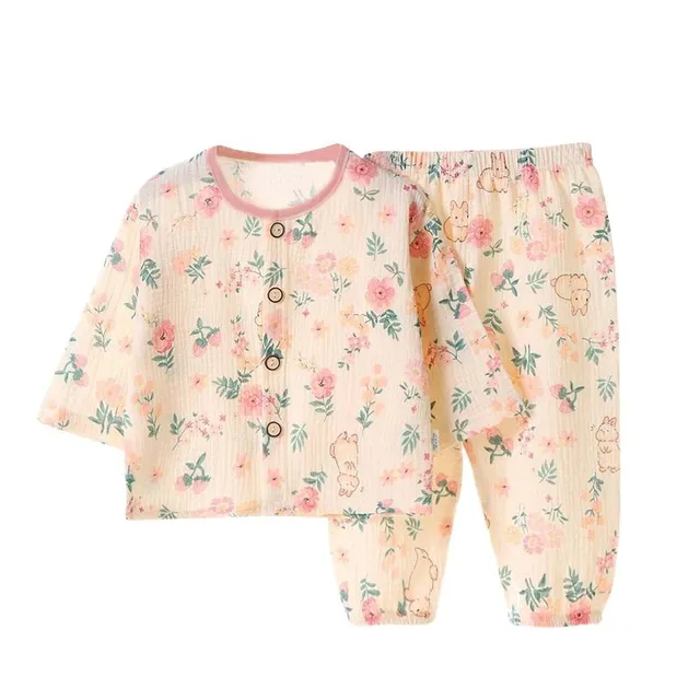 Children's classic cute pajamas with button top - more variants