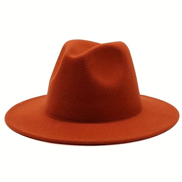 Cappello Fedora unisex in colori bonbon - Cappello classico a tesa larga, in feltro in stile jazz - Trilby rust-red