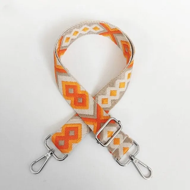 Luxury handbag strap with adjustable length with Aztec design - more variants Edwin