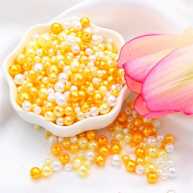 150pcs/Packaging Mix Sizes 3/4/5/6/8mm Beads With Hole Colorful Pearls Round acrylic Imitation Pearl DIY For Jewelry &amp; Handmade Work