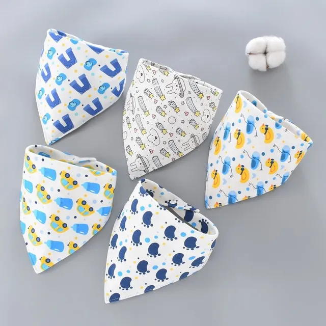 Soft cotton baby bib 5 pcs