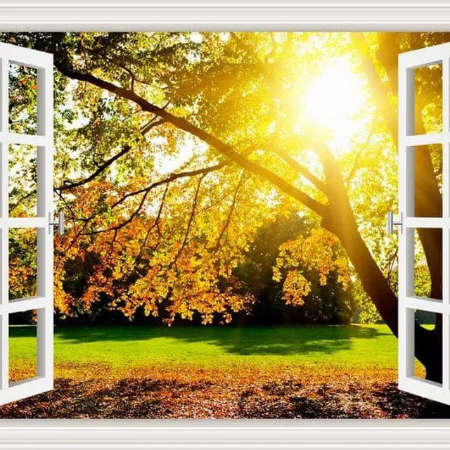 Wandkunst 3D Sticker | Fenster, Landschaft