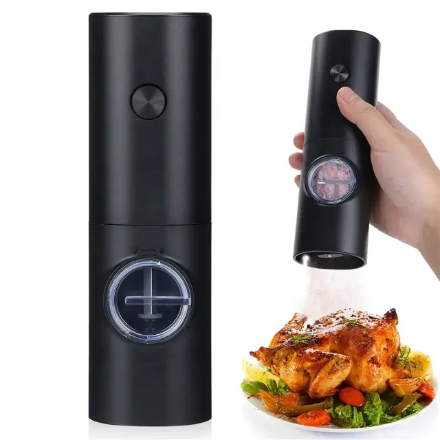 Electric salt and pepper grinder with adjustable roughness