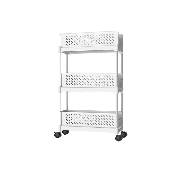 3-storey sliding storage trolley with removable baskets