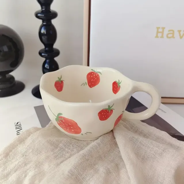 1 pièce, tasse à café avec motif floral, tasse en céramique irrégulière, pour la famille, les collègues, les enseignants