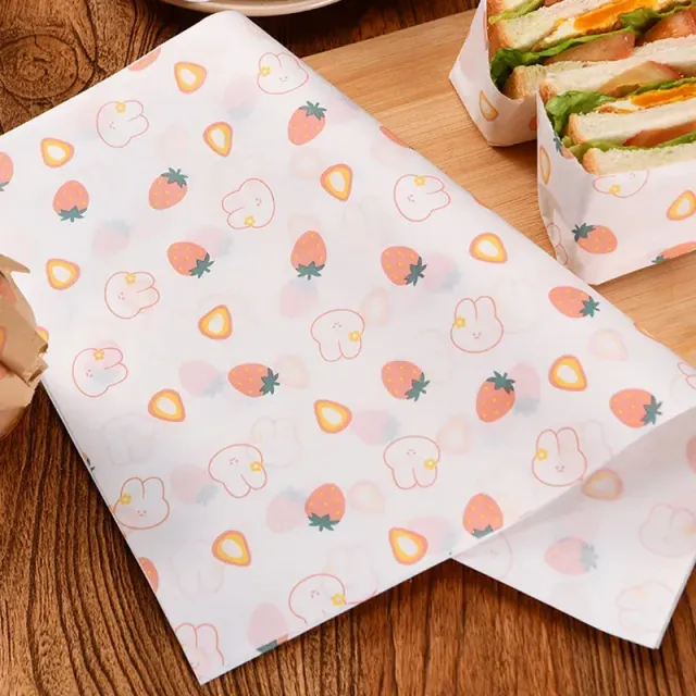 25pcs waxed food paper - basket pads, paper picnic sheets