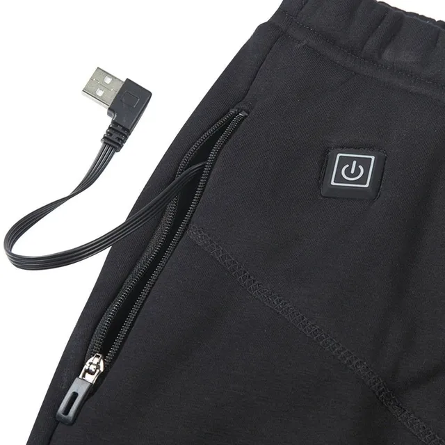 Pantaloni bărbați impermeabili de iarnă cu încălzire USB pentru activități în aer liber