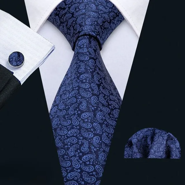 Bărbați set de luxos de cravate, Handkerchiefs, Cuff link-uri