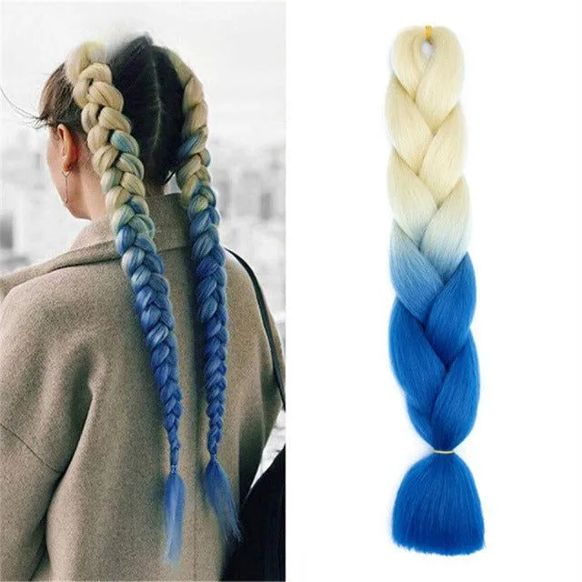 Ombre kanekalon hair on braids - more variants