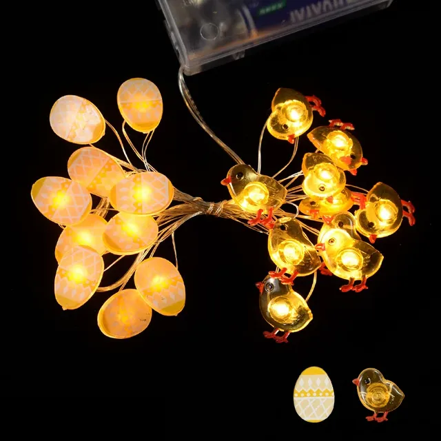 Șir luminos trendy cu 20 becuri LED cu tematică de Paște - mai multe variante, lungime de 2 metri