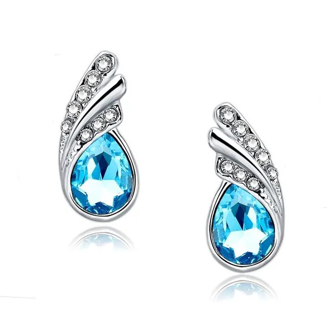Luxurious women's necklace + earrings - Blue