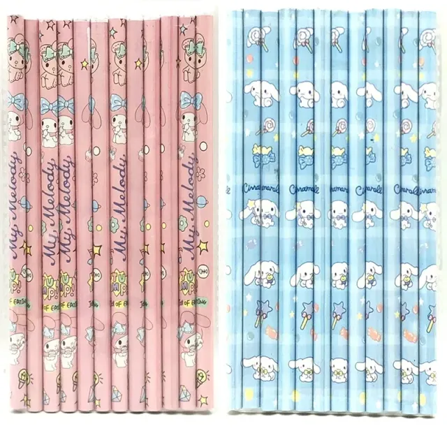 Set of 5 wooden graphite pencils HB with motifs of animals for children