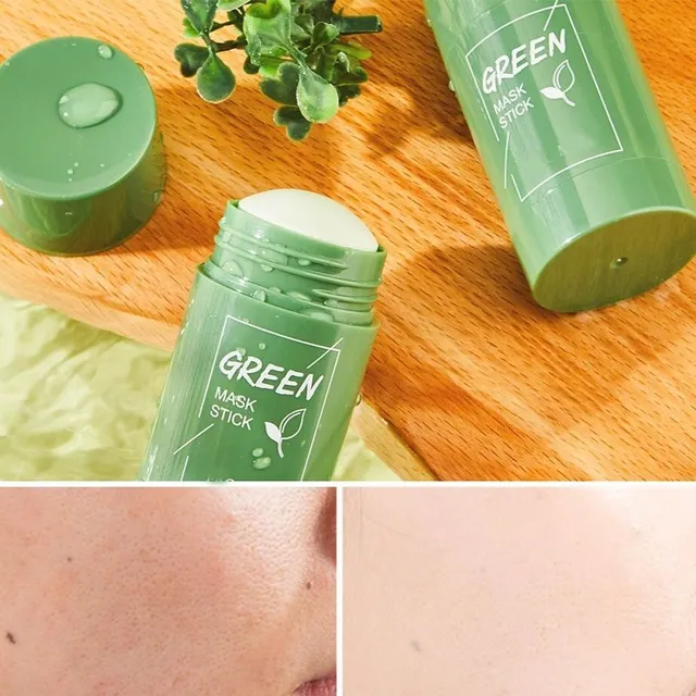Deep cleansing moisturizing green tea mask in the form of a stick