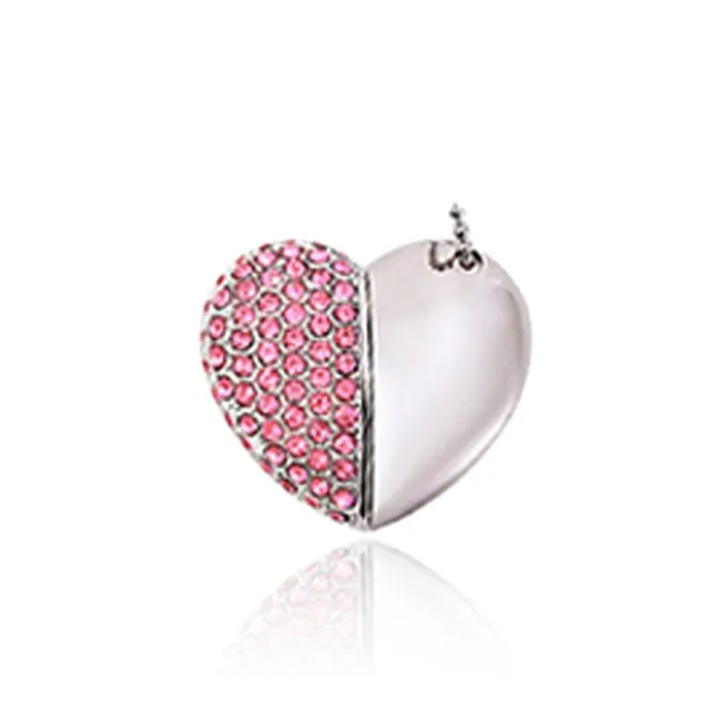 USB flash drive heart with rhinestones