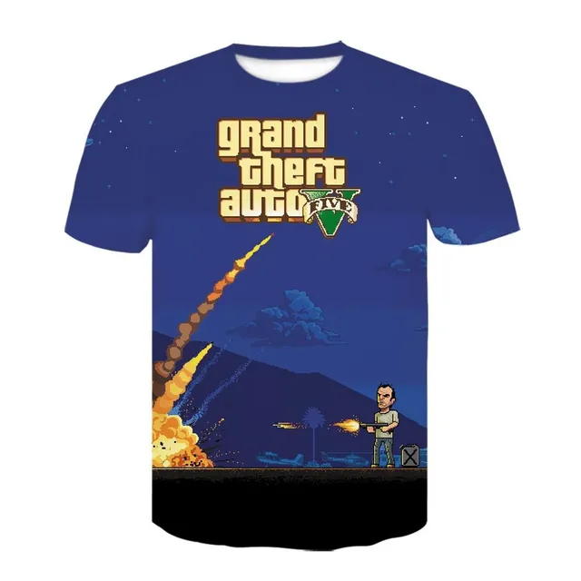 Men's and boys' shirts with Grand Theft Auto 5 prints