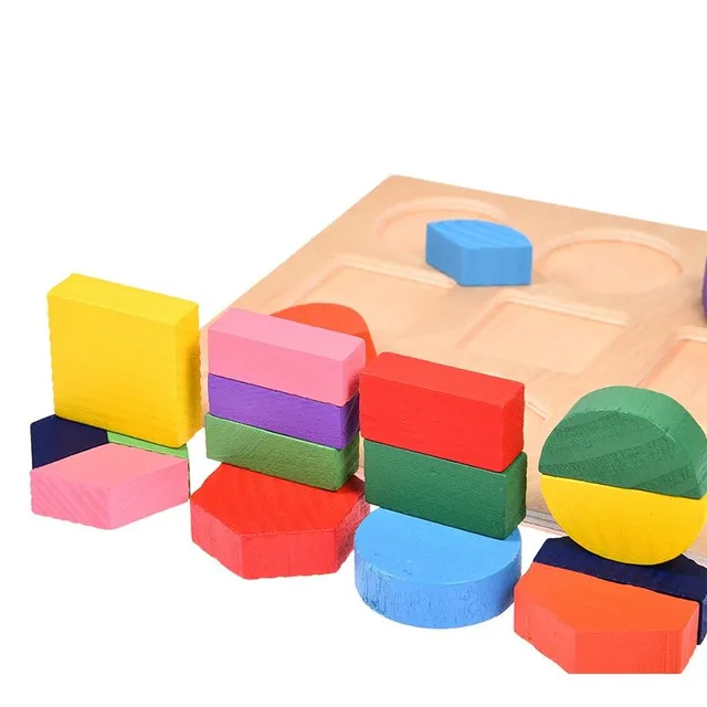 Wooden puzzle geometric shapes J628