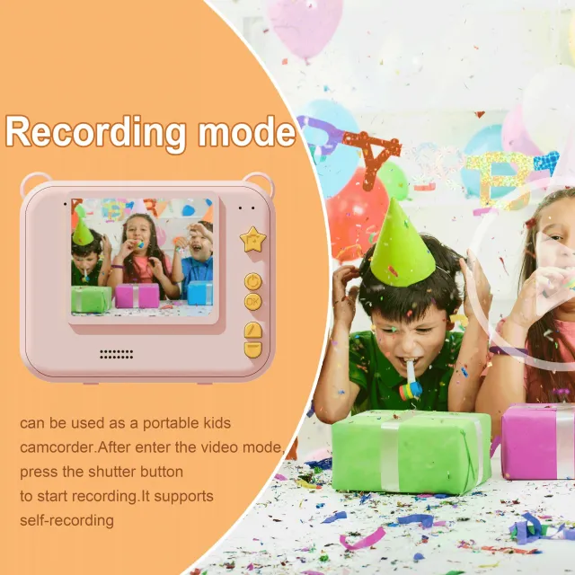 Camera For Instant Print, Improved Digital Camera For Selfie, Digital Camera With Zero Ink With 3 Roles Press Paper, 1080p HD Video Recorder, Christmas Halloween Gift For Girls And Boys